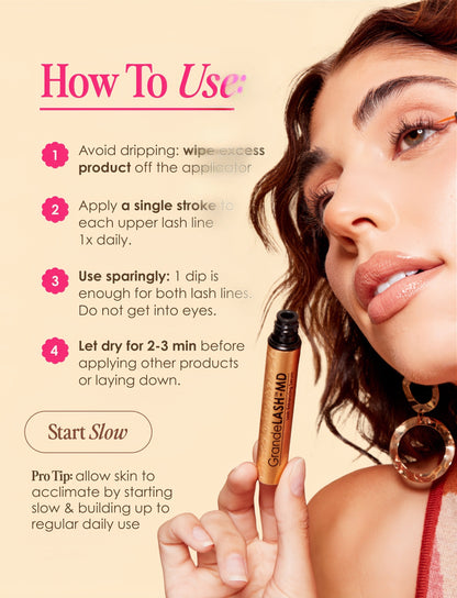 Grande Cosmetics GrandeLASH-MD Lash Enhancing Serum - Peptide & Vitamin Infused Formula for Longer, Thicker, Fuller Looking Lashes - Ophthalmologist Tested, Cruelty-Free