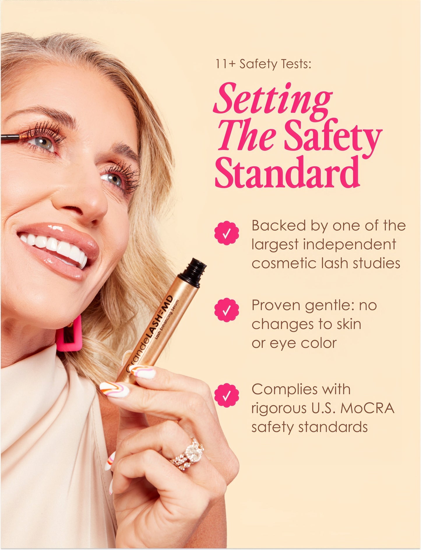 Grande Cosmetics GrandeLASH-MD Lash Enhancing Serum - Peptide & Vitamin Infused Formula for Longer, Thicker, Fuller Looking Lashes - Ophthalmologist Tested, Cruelty-Free